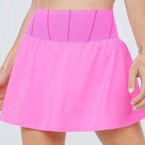 Women’s Bubblegum Pink Tennis Skort Seamless Corset